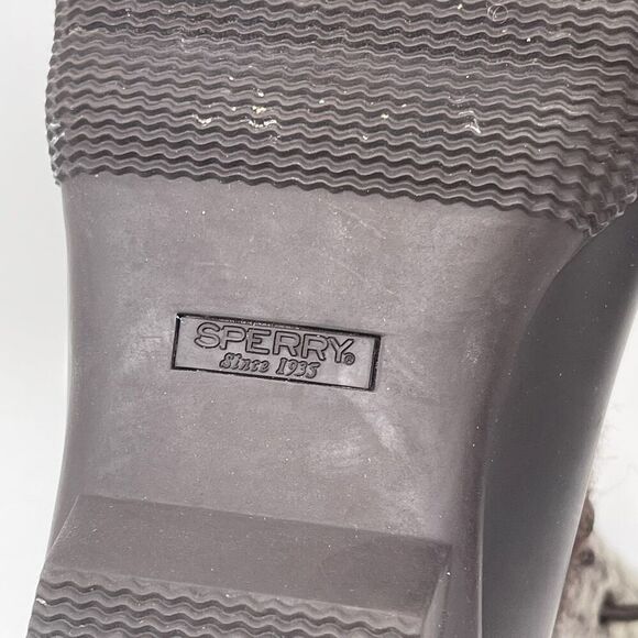 SPERRY Duck Boots Women’s Size 7 Ombre Brown Saltwater Wool Lace Up Side Zip - Picture 7 of 16